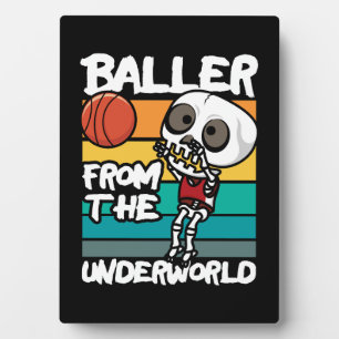 Baller From The Underworld Halloween Sports Plaque