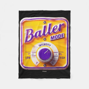 Baller Mode Sign - Basketball Intensity In Purple Fleece Blanket