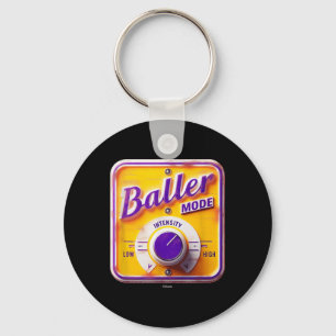 Baller Mode Sign - Basketball Intensity In Purple  Key Ring