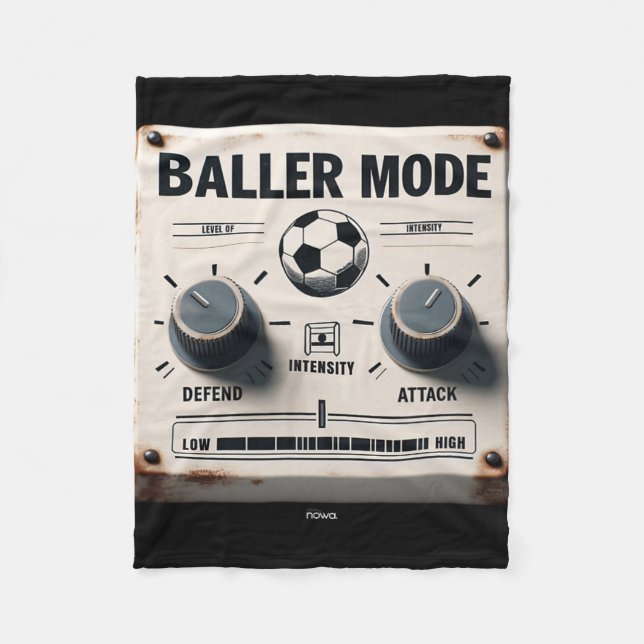 Baller Mode - White Eroded Sign Attack And Defend  Fleece Blanket (Front)