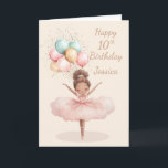 Ballerina 10th Birthday Card Folded Greeting Card~<br><div class="desc">Celebrate a dazzling decade with this charming Ballerina 10th Birthday Folded Greeting Card! Perfect for the little dancer in your life, this card features elegant ballet-inspired artwork with soft pastels, tutus, and twinkling accents that capture the magic of turning ten. Inside, there's plenty of space for your heartfelt message, whether...</div>