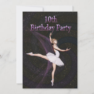 Ballerina 10th Birthday party invitation