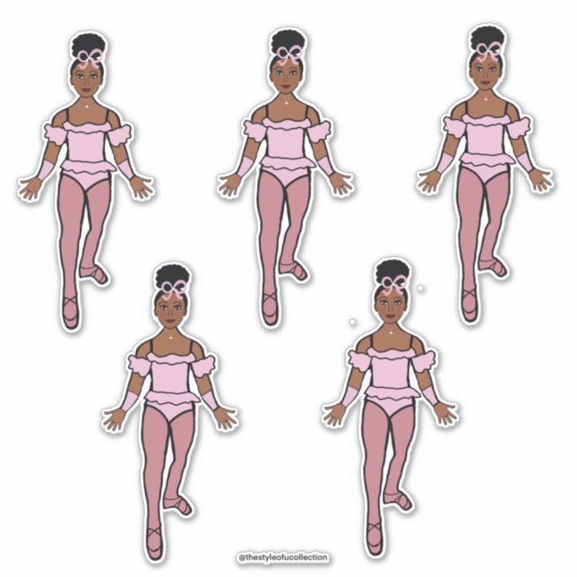 Ballerina 14" x 14" Custom-Cut Vinyl Stickers #1 (Front)