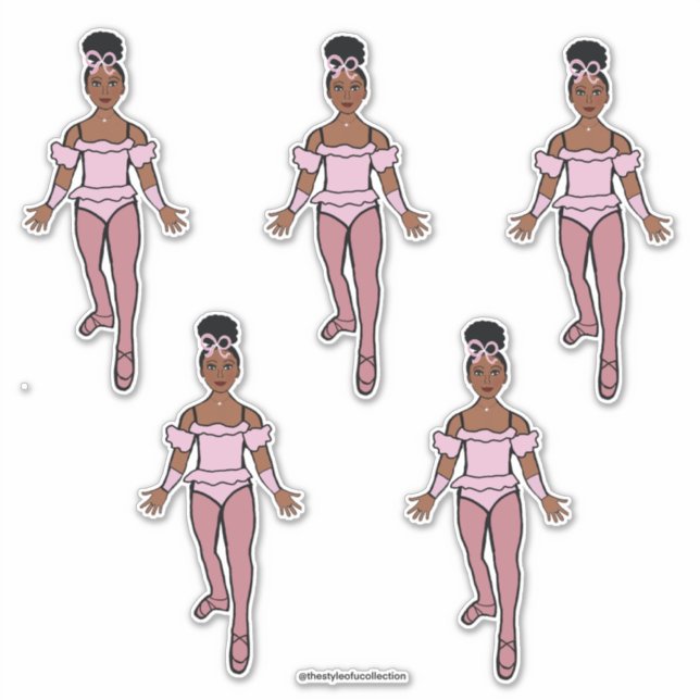 Ballerina 14" x 14" Custom-Cut Vinyl Stickers #3 (Front)