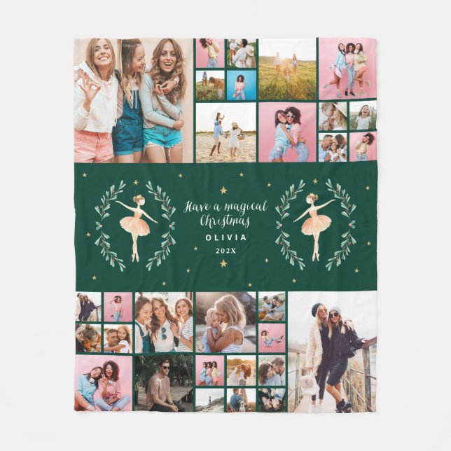  Ballerina 29 photo modern minimal Christmas Fleece Blanket (Front)