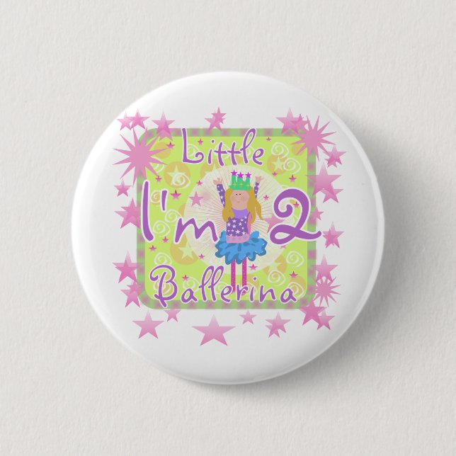 Ballerina 2nd Birthday Tshirts and Gifts 6 Cm Round Badge (Front)