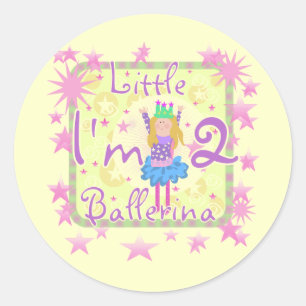 Ballerina 2nd Birthday Tshirts and Gifts Classic Round Sticker