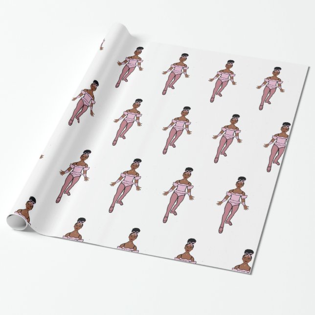 Ballerina 30”x6 feet, Glossy Wrapping Paper #3 (Unrolled)