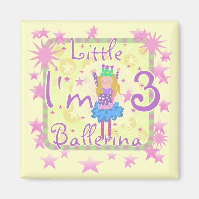 Ballerina 3rd Birthday Tshirts and Gifts Magnet (Front)