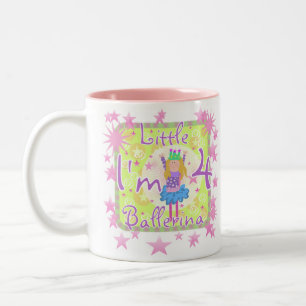 Ballerina 4th Birthday Two-Tone Coffee Mug