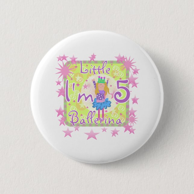 Ballerina 5th Birthday 6 Cm Round Badge (Front)