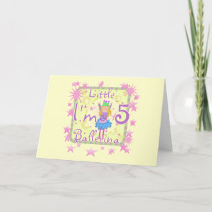 Ballerina 5th Birthday tshirts and Gifts Card