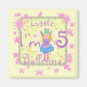 Ballerina 5th Birthday tshirts and Gifts Magnet