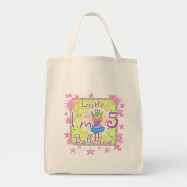 Ballerina 5th Birthday tshirts and Gifts Tote Bag (Front)
