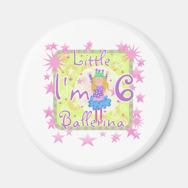 Ballerina 6th Birthday Magnet (Front)