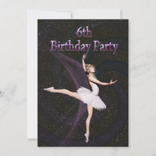 Ballerina 6th Birthday party invitation
