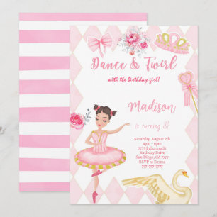 Ballerina 8th Birthday Invitation 