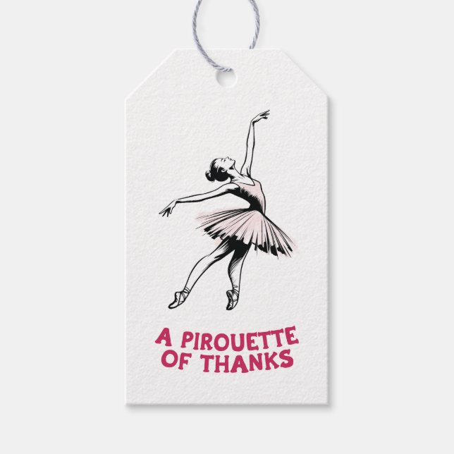 Ballerina A Pirouette of Thanks Ballet Favour Gift Tags (Front)