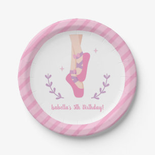 Ballerina and Ballet Shoes Girls Birthday Paper Plate