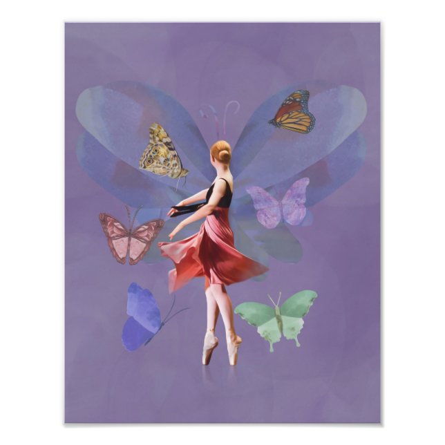 Ballerina and Butterflies Photo Print (Front)