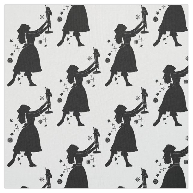 Ballerina and Nutcracker at Christmas Fabric (Swatch)