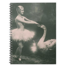  Ballerina and Swan Faux Vintage Photography