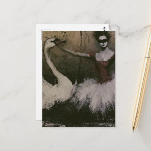 Ballerina and Swan Postcard