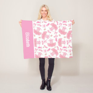 Ballerina and Tutu Pattern Fleece Blanket