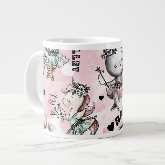 Ballerina animals large coffee mug (Front Left)