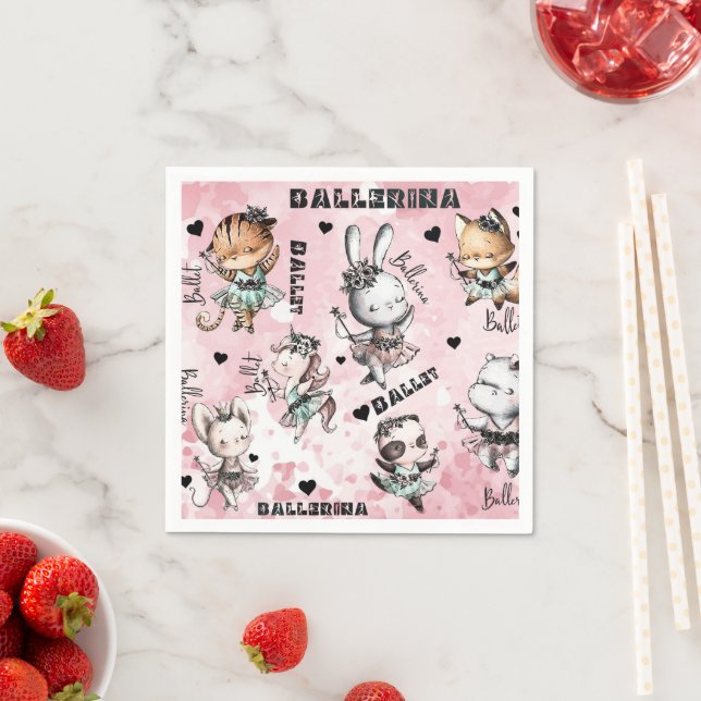 Ballerina animals napkin (Insitu)