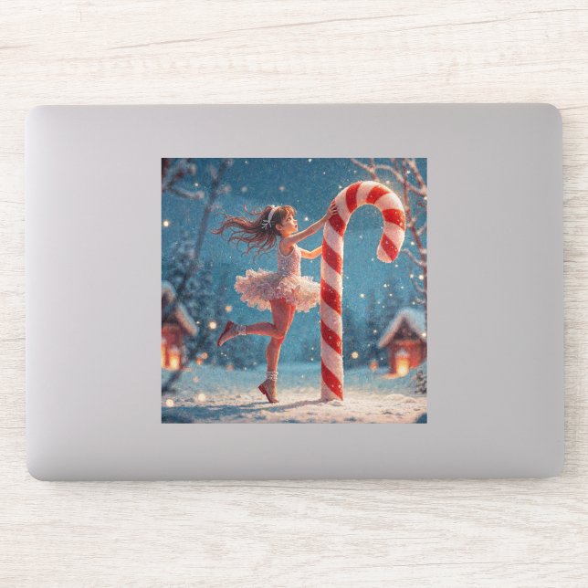 Ballerina Anime Girl & Candy Cane Christmas (Computer)