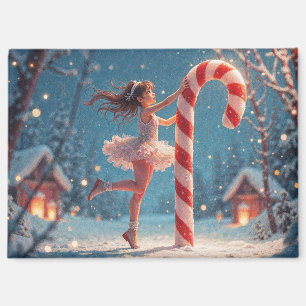 Ballerina Anime Girl & Candy Cane Christmas Magnet