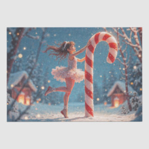 Ballerina Anime Girl & Candy Cane Christmas Tissue Paper
