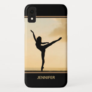 Ballerina Arabesque Sunset Silhouette Personalised iPhone XR Case