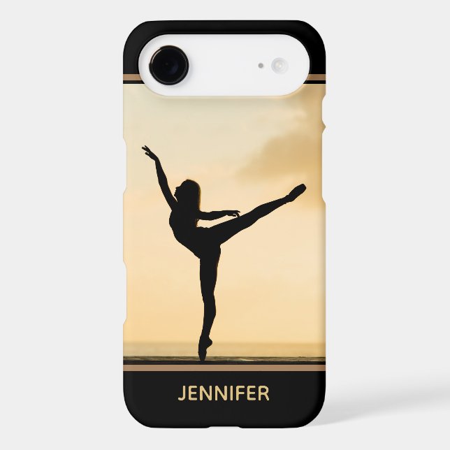 Ballerina Arabesque Sunset Silhouette Personalised Case-Mate iPhone Case (Back)