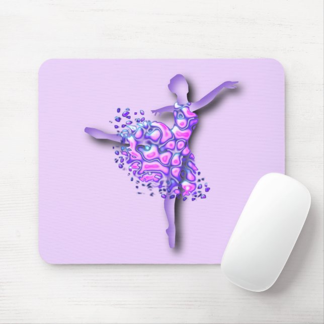 Ballerina Art Purple Dance - Ballet Dancer Drawing Mouse Pad (With Mouse)