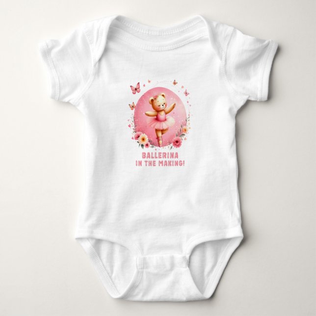 Ballerina baby clothes gift for baby girls baby bodysuit (Front)