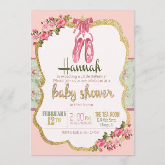 Ballerina Baby Shower Invitation