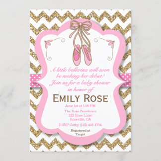 Ballerina Baby Shower Invitation- Baby Girl Invitation
