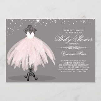Ballerina Baby shower invitation, tutu excited Invitation