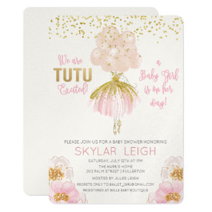Ballerina Ballet Baby Shower Invitation