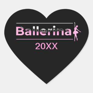 Ballerina - Ballet Dancer Arch Minimalist Art Heart Sticker