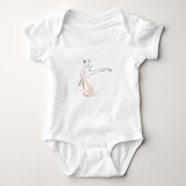 Ballerina ballet dancer baby bodysuit (Front)
