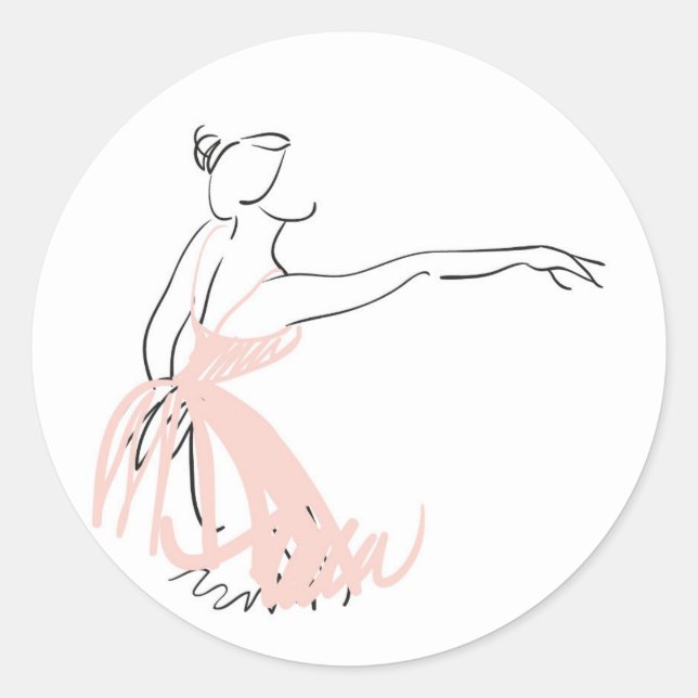 Ballerina ballet dancer classic round sticker (Front)