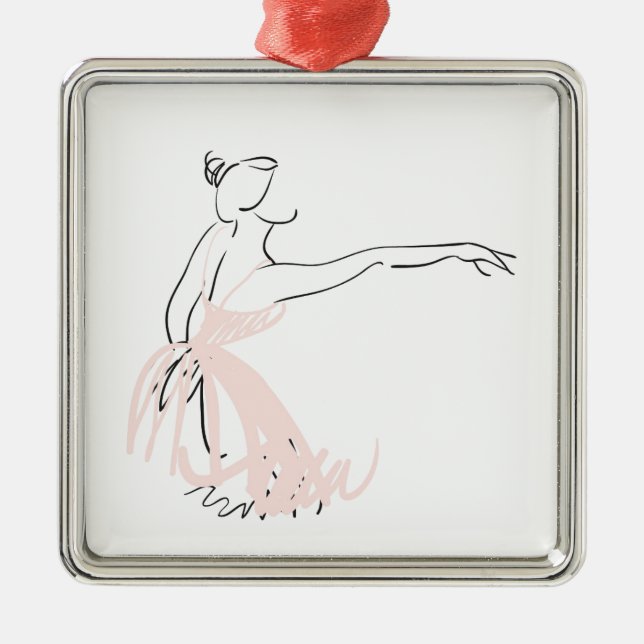 Ballerina ballet dancer metal ornament (Front)