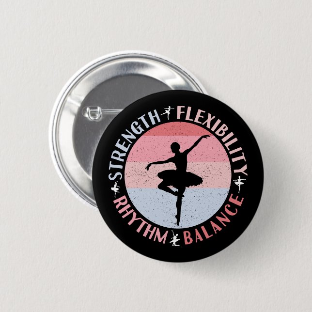 Ballerina Ballet Dancer - Mindset Values 6 Cm Round Badge (Front & Back)