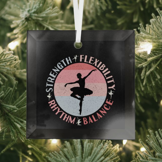 Ballerina Ballet Dancer - Mindset Values Glass Tree Decoration (Insitu)