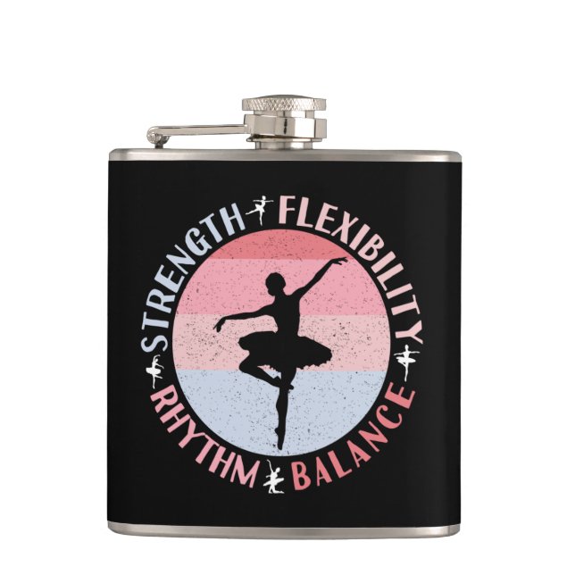 Ballerina Ballet Dancer - Mindset Values Hip Flask (Front)