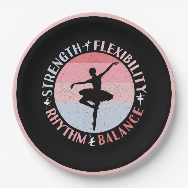 Ballerina Ballet Dancer - Mindset Values Paper Plate (Front)