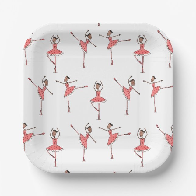 Ballerina Ballet Dancer Paper Plate (Front)